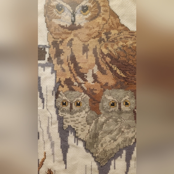 Vintage cross-stitch owls - Picture 2 of 3